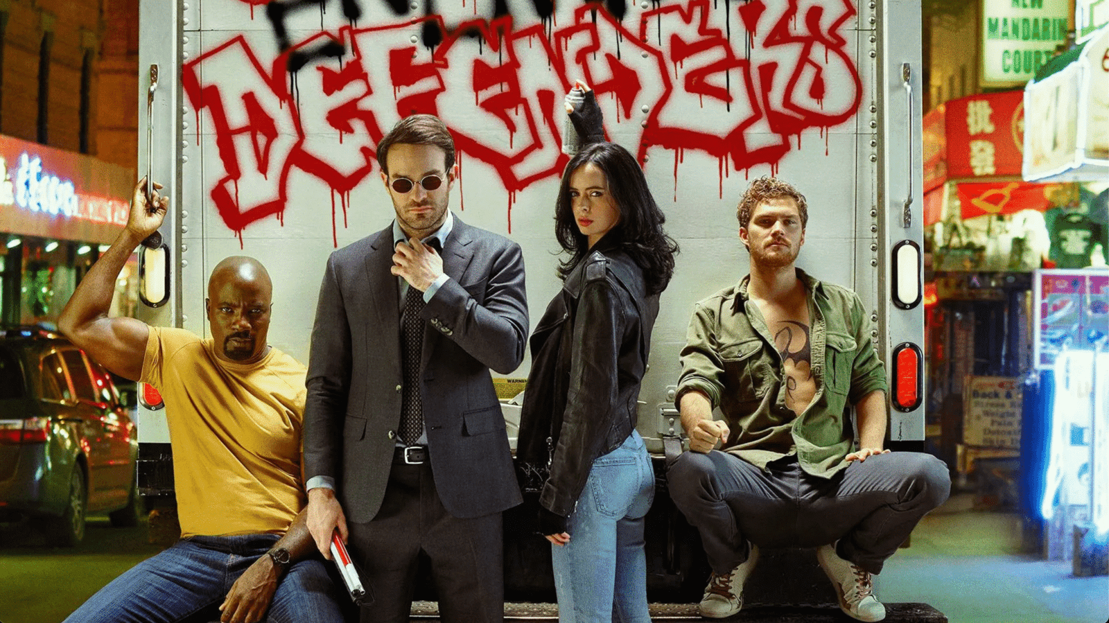 Netflix CEO Ted Sarandos Criticizes Marvel’s ‘Defenders Saga’ for Cheap Production Jessica Jones, Luke Cage, Iron Fist, and The Punisher Defenders Disney+ MCU Marvel Cinematic Universe